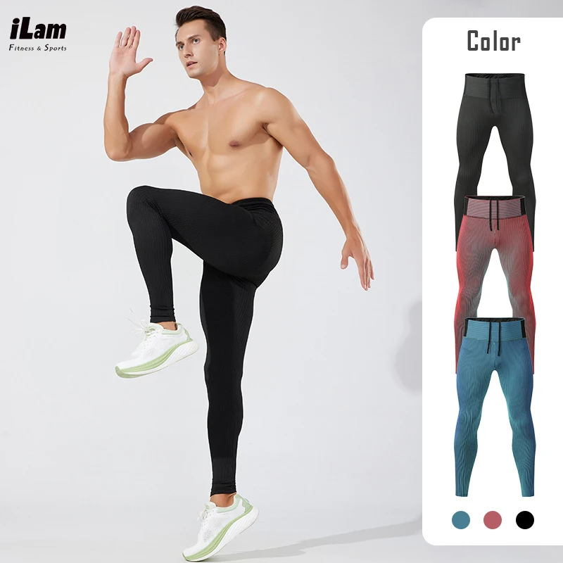 Men's Running Sweat pants,Double layer Tight fitting High Elastic Breathable Marathon Track and Field Training Fitness Gym Pants