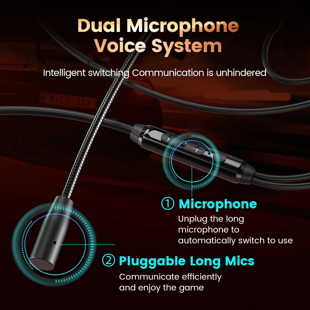 Type C Wired Headphones Gaming Earphones USB-C Handsfree Pluggable Microphone Earbuds 3.5mm Cable Headset Gamer For Phone Tablet 4