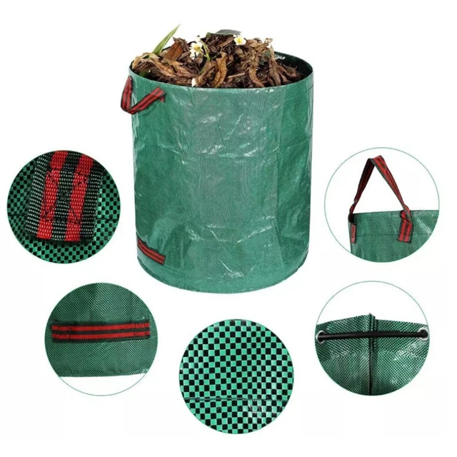 Nagy Kapacitású Gyomirtás Szemétgyűjtő Táska Kiváló Minőségű Udvari Hulladéklerakók Levél Alom Tároló Kert Tisztítószerek - Image 6