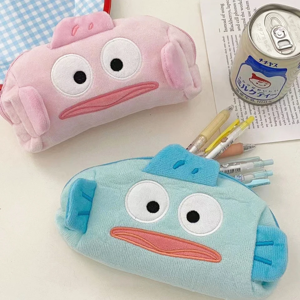 

Sanrio аниме Hangyodon, плюшевый карандаш, Женский мультяшный студенческий канцелярский чехол, большая емкость, косметичка для хранения для детей, подарок для девочки