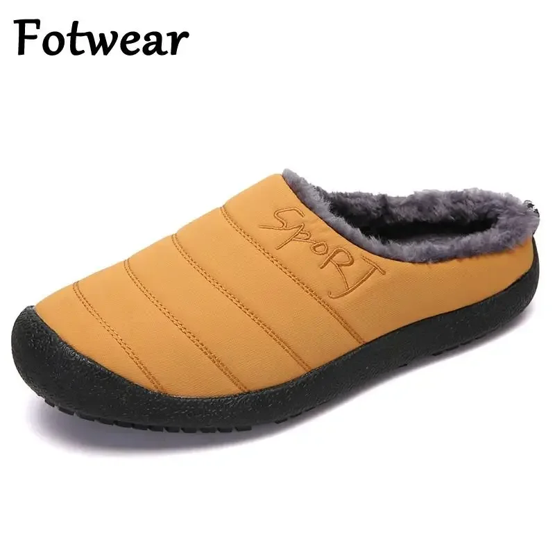 Winter Home Men Slippers With Thick Plush Indoor Mens Fur Slides Plus Size 47 Warm Bedroom Men's Shoes House Slipper Shoes Male fur slippers plush slippers