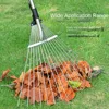 Garden Leaf Rake Expandable Cleaning Leaves Sticks and Debris Telescoping Handle Lightweight for Flower Beds Roof Gardening Yard 3