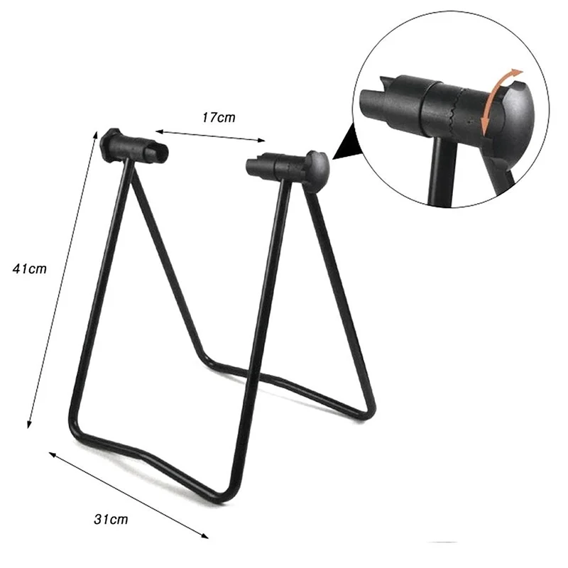 Description Picture 5 of itemUniversal Foldable Bicycle Bike Display Rack Triangle Wheel Hub Repair Stand KickStand For Vertical Parking Bike Accessories