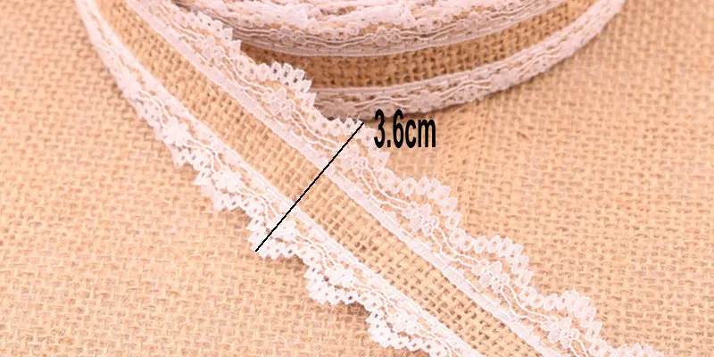 Ribbon Decoration 2 Meters 25mm Natural Jute Burlap With Lace