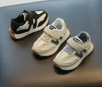 Children's Spring New Leather Upper Sneakers Kids Non-Slip Casual Shoes Boys Girls Soft Sole Students Tennis Toddler Sport Shoes 2