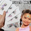 5Pc Diamond Face Stickers For Child Mixed Style Colorful Glitter Crystal Face Decal 3D Self-Adhesive Face Rhinestones Small Size 1