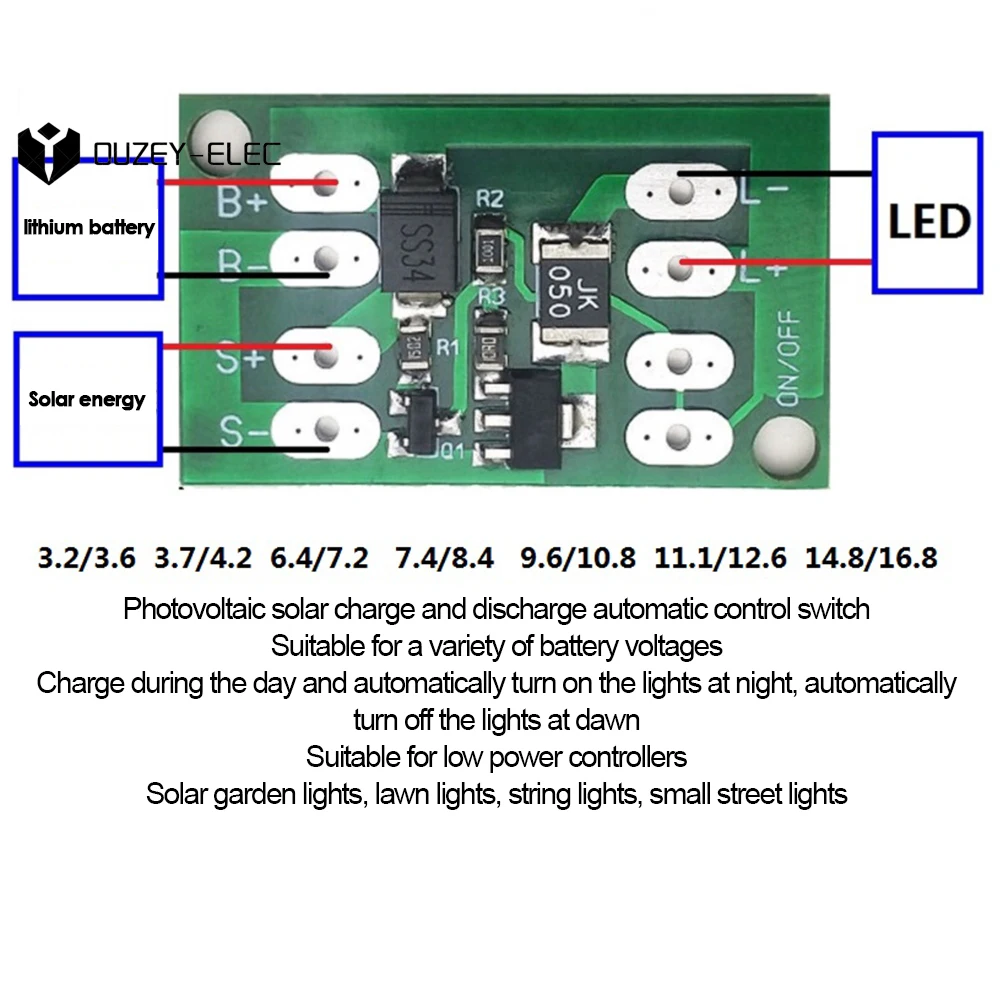 Solar Panel Battery Charging Controller Module Charger Board LED Lamp Automatic Control Switch Lithium Battery Charging Board battery charger solar charger solar battery charge controller