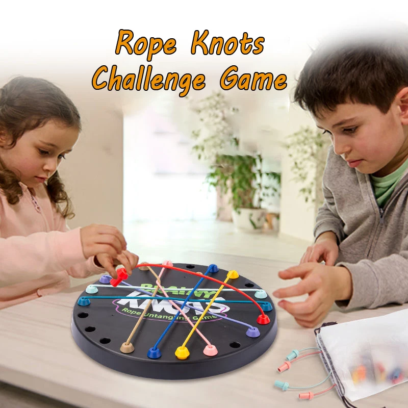 Kid Rope Knots Puzzle Social Board Game Color Line Twisted Connected Ropes Sorting Logic Thinking Challenge Strategy Table Game board game board game toy rope puzzle toy