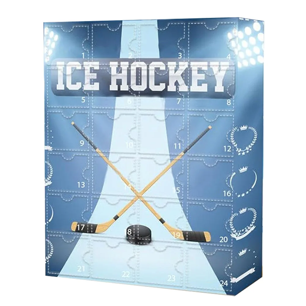 Hockey Advent Calendar 2024 Acrylic The One with 24 Little Doors Ice Ball Decoration Miniature Keepsake for Christmas Kids Gift