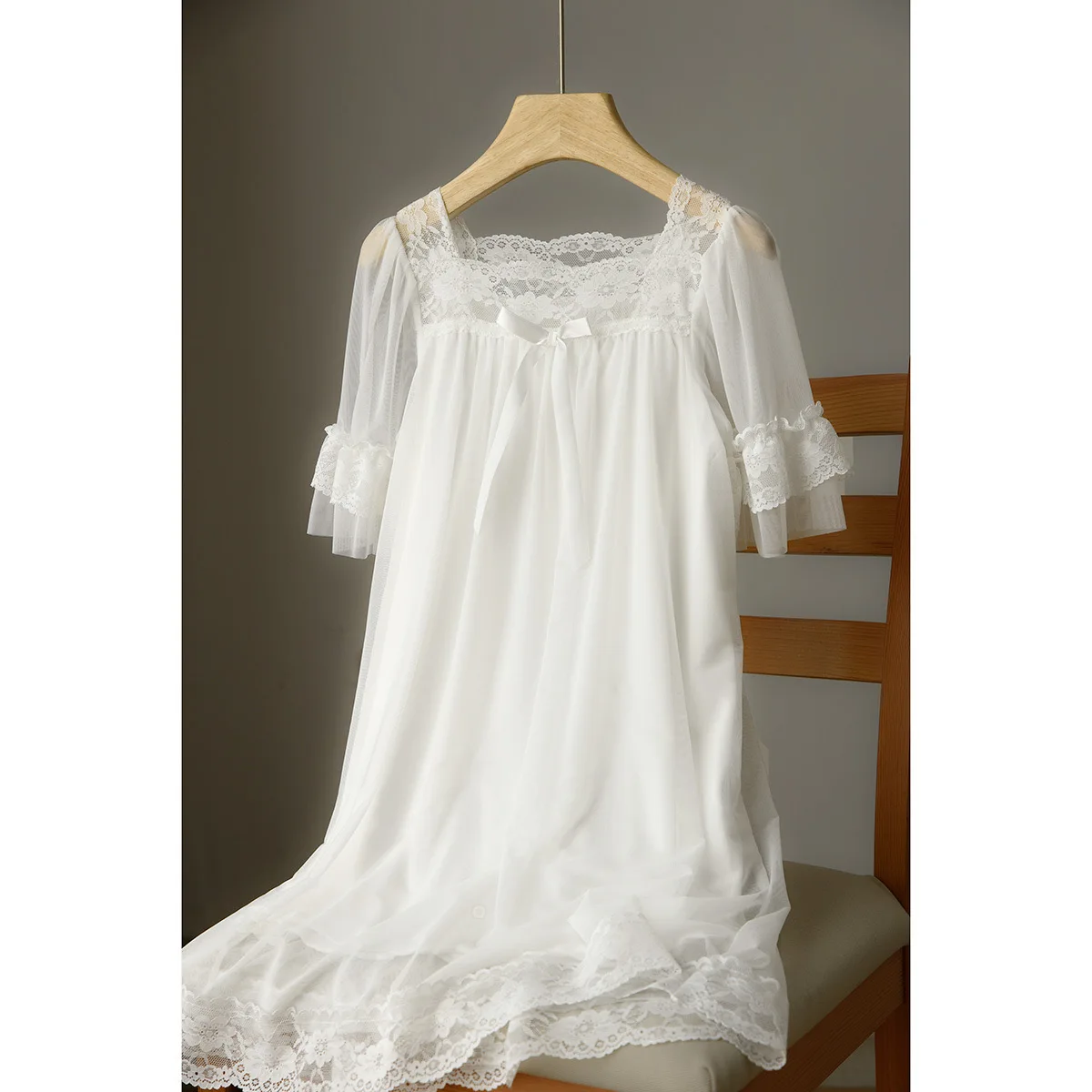 여아 공주 코튼 레이스 나이트 로브, 10 대 어린이 잠옷, 원피스 활,  가정 세트, 어린이 옷, 3-14 세, 여름