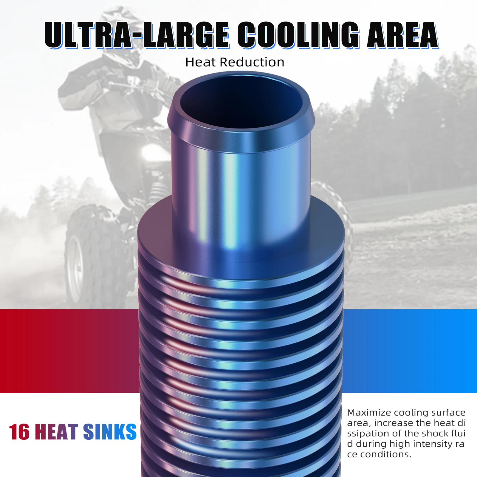 NICECNC In Line Super-Wasserkühler für Yamaha Raptor 700 Rhino Grizzly 600 Blaster 200 Banshee 350 YFZ450 TRX450 Universal ATV – Detail 6