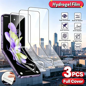 Pellicola idrogel morbida ad alta definizione da 3 pezzi per telefoni pieghevoli Samsung Samsung Galaxy Z Filp 3/4/5/6/7 Protezione per schermo in TPU Pellicola protettiva morbida non in vetro per telefoni cellulari, resistente ai graffi
