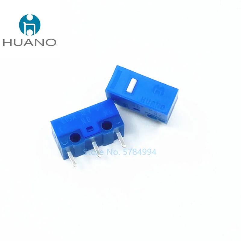 Nova Chegada Huano Micro Interruptor Azul Casca Branco Ponto 20 Milhões de Cliques 3pin Botão 10100 Peças