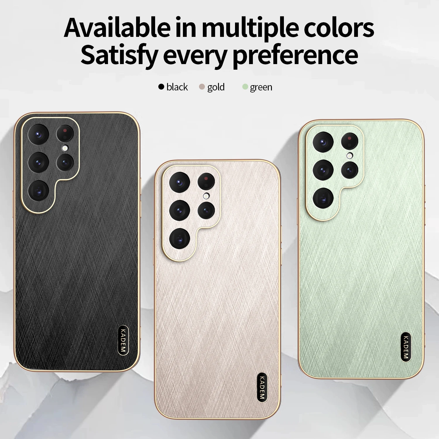 Gold Silk Luxury Plating Shockproof PU Leather Phone Case