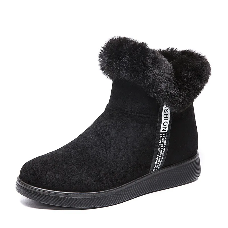Snow Boots for Women Winter Zip Furry Warm Plus Size Female Ankle Boots Comfortable Concise Ladies Casual Footwear Fashaion New