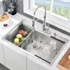 Stainless Steel Kitchen Sink 33x19 Drop In Workstation Sink 16 Gauge 10 Inch Dee 2