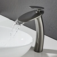 BAKALAWaterfall Wash Basin Brass High And Low Faucet Black Hot And Cold Toilet Wash Basin Bathroom Home 3
