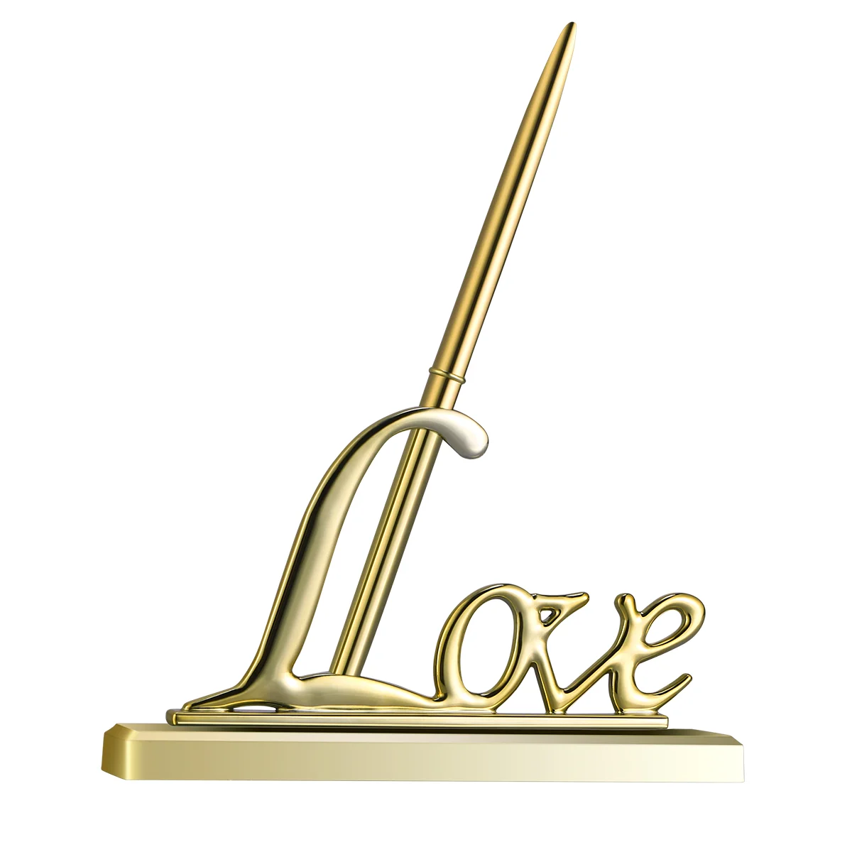 

Золотая свадебная ручка для подписи с покрытием, металлический держатель для влюбленных, свадебный набор, свадебные украшения для помолвки