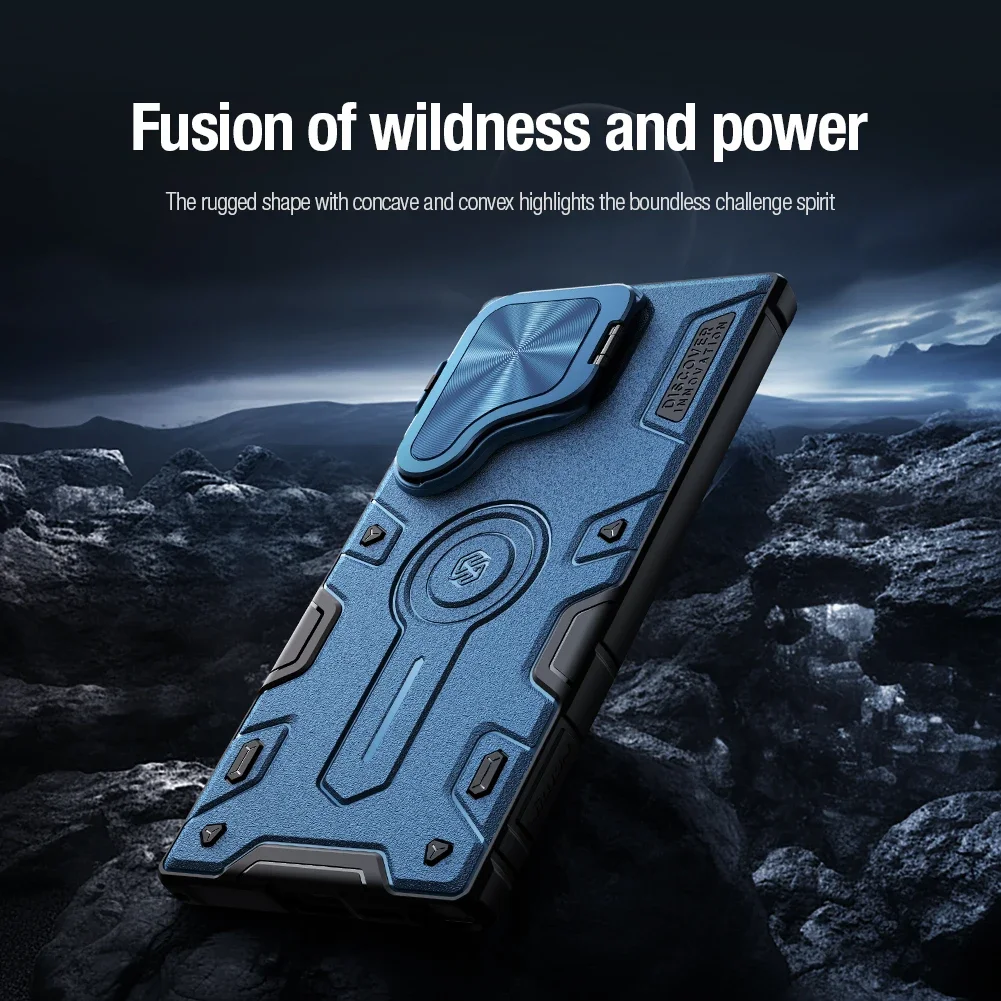 For Samsung Galaxy S24 Ultra Case NILLKIN CamShield Armor Prop Flip Lens Bracket Military Kickstand Holder S24Ultra Cover