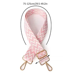Nylon Adjustable Shoulder Bag Strap with Metal Buckle - Soft, Wide Replacement (Pink)