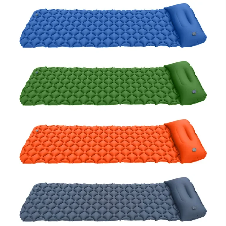 Sleeping Pad Camping Waterproof Inflatable Air Mattress with Pillow Tent Folding Bed