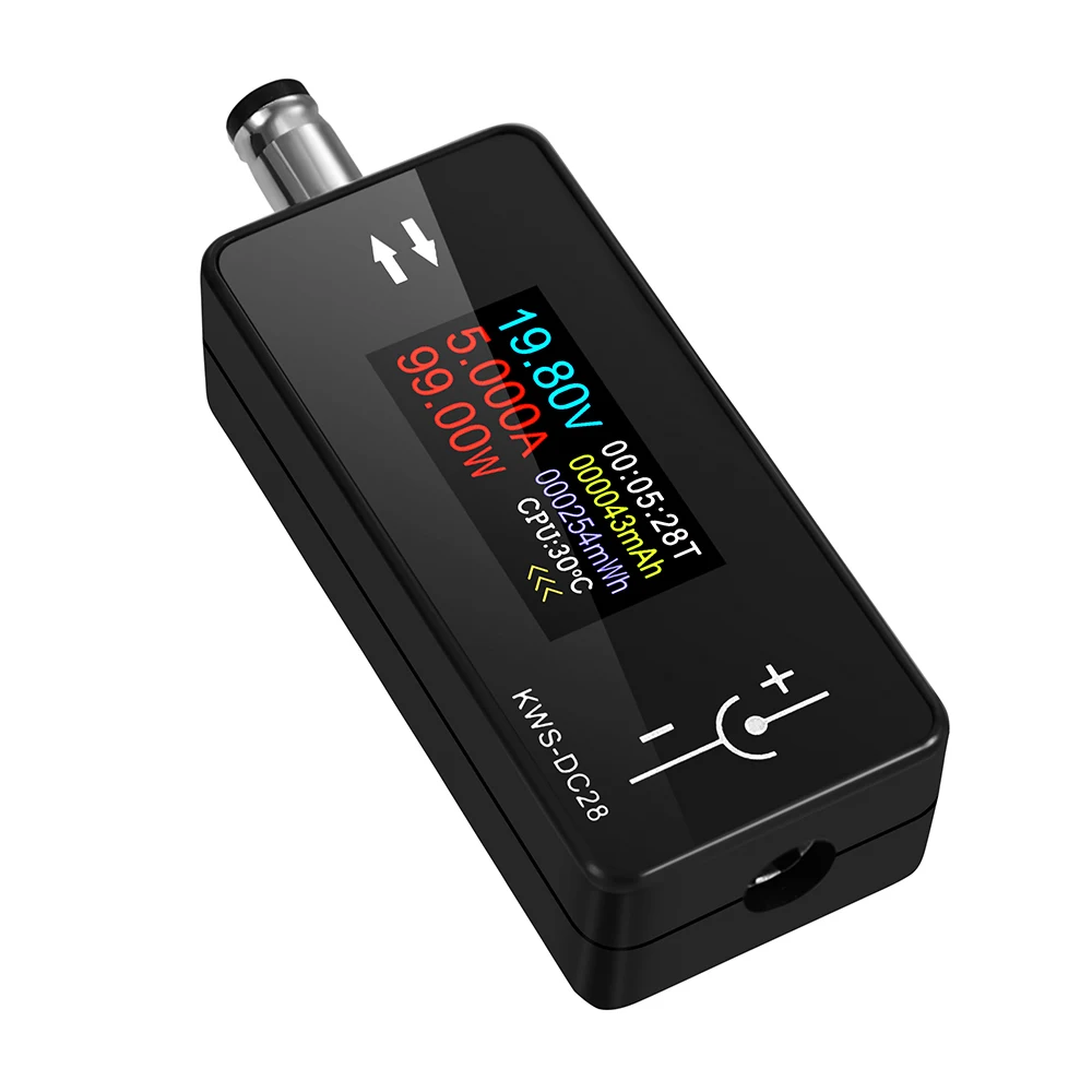 DC 4-30V 12A 전압 전류 테스터 KWS-DC28 인터페이스 테스터 디지털 전압계 전류계 0.96 인치 TFT 컬러 스크린 전력계