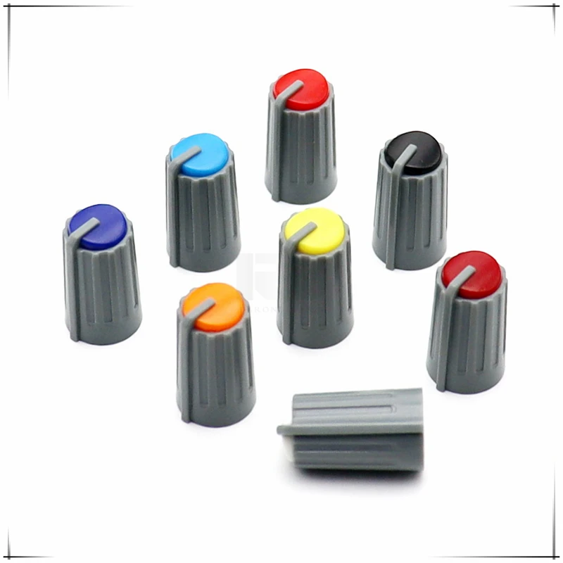 10.5&times;18MM Half Shaft 6MM 270&deg; Plastic Knob Cap Potentiometer Coding Switch Knob Cap Power Amplifier Audio Adjustment 10PCS