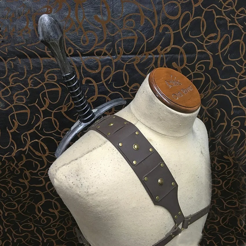Wide Sword Belt Medieval Steampunk Men Knight Warrior Armor Middle Ages Viking Pirate Cosplay Costume Props Accessory For Adult leather belt