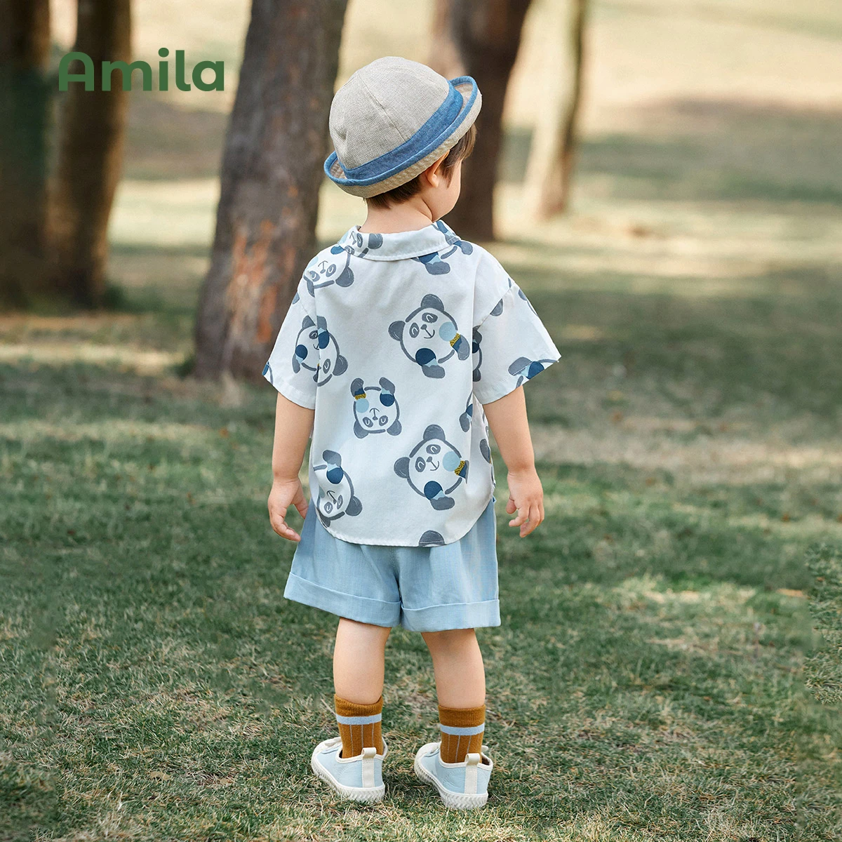 Amila Baby Boy Clothing Sets 2023 Summer New Cute Full Print