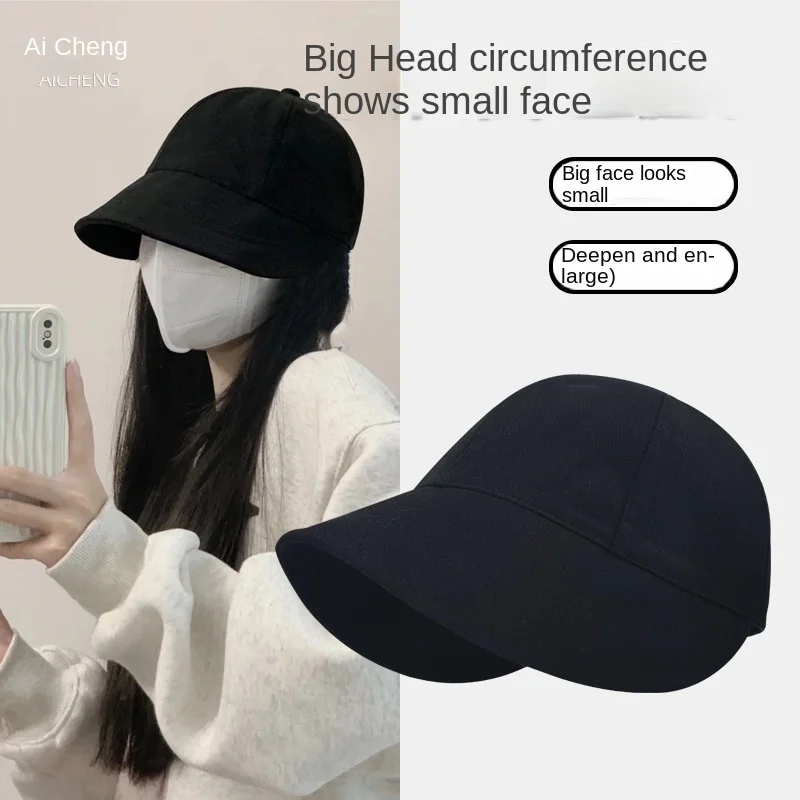 Women Bucket Hat Big Head Girls Caps Sun Visor Wide Brim for