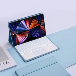 Touchpad Keyboard Case with Backlit Cover for English (Misty blue)