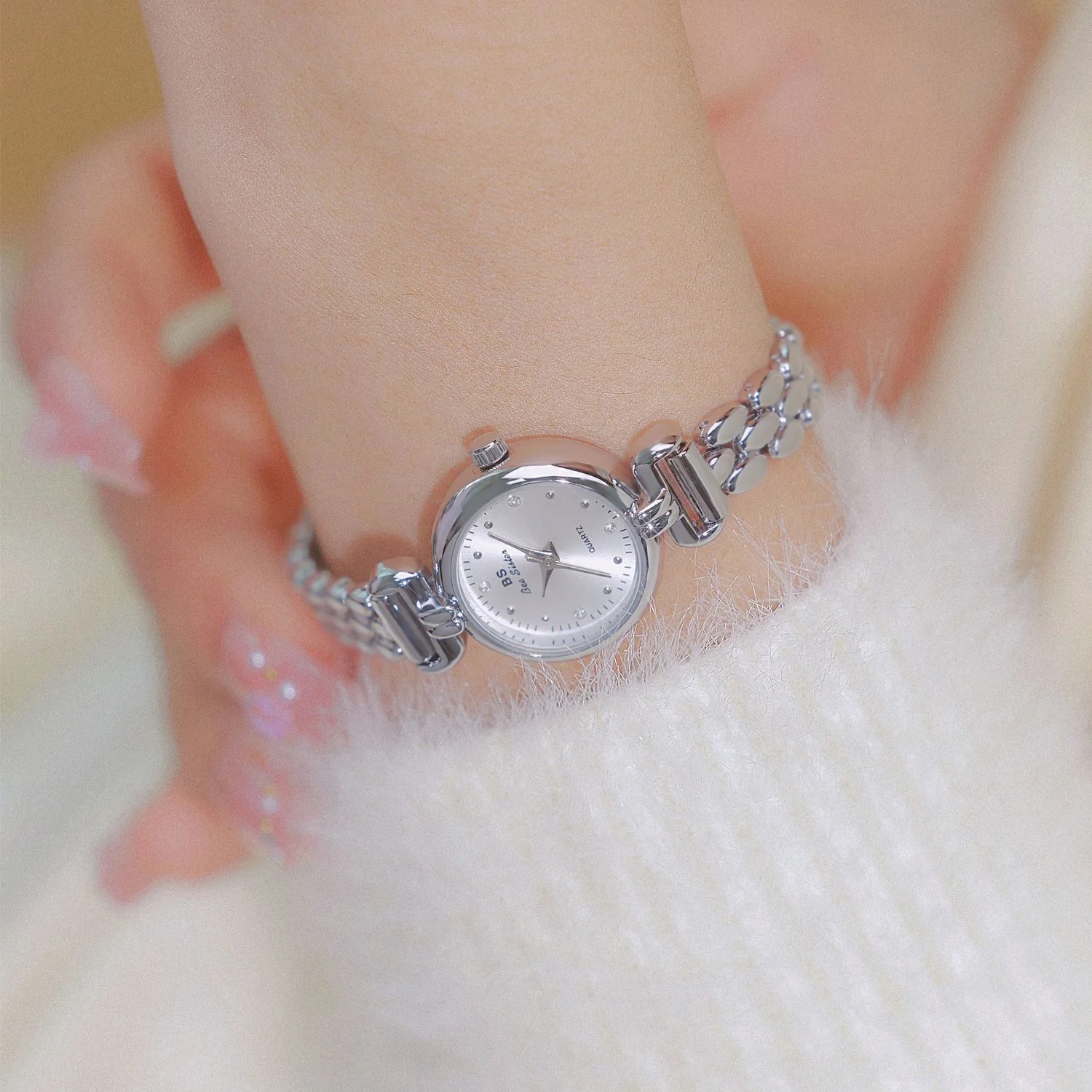 JewelryWe Orologio Da Polso Da Donna Di Lusso Con Quadrante Quadrato Semplice Al Quarzo Con Cinturino A Catena E Cassa Color Oro Con Strass~p115969944 - Foto 8