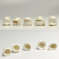 100 pcs pure white helmet head Figure Building Block Model accessories Toys for children minifigures 1