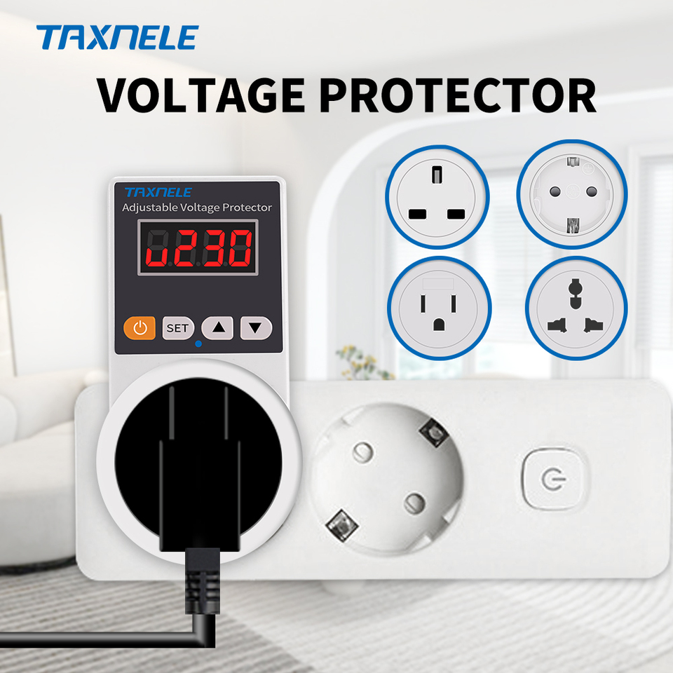  Voltage Protector Socket AC 220V Adjustable and Fixed 16A Voltage Protector Socket Voltage Safety Refrigerator 