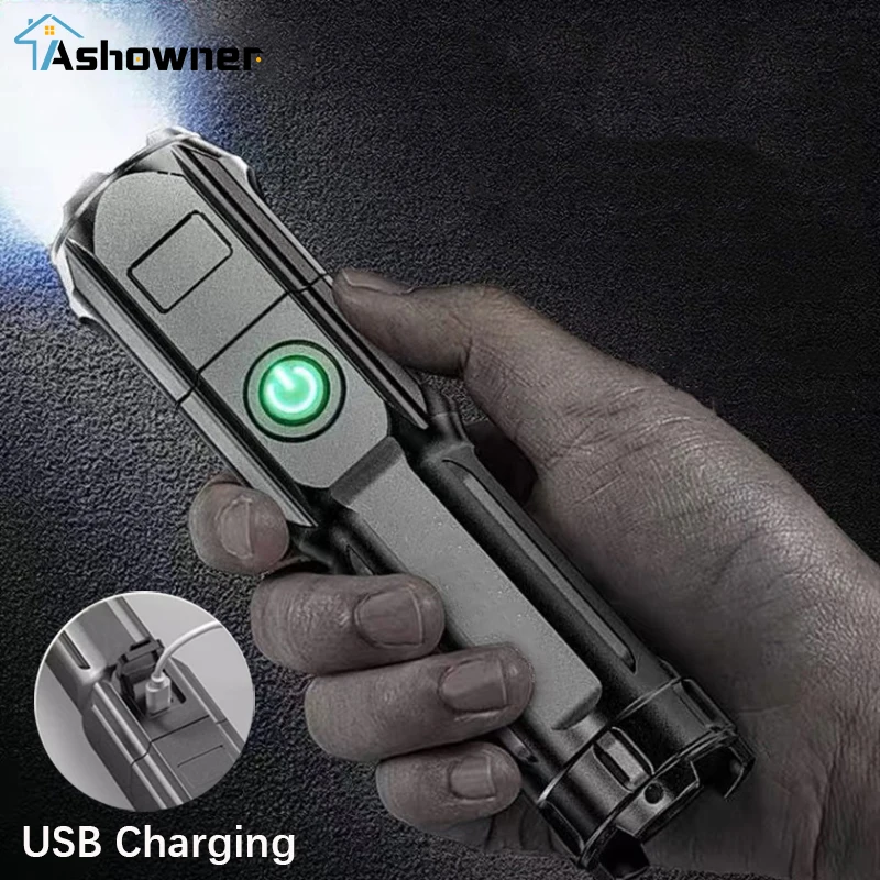 Strong Light Focusing LED Flashlight Outdoor Bright Built-in Battery USB Rechargeable Waterproof Night Running Walk | Освещение
