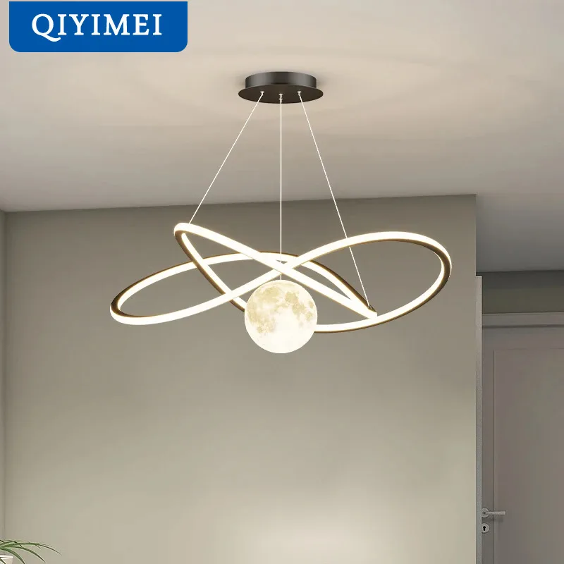 

Белые Черные лампы QIYIMEI, подвесные светильники для гостиной, кабинета, столовой, островка, домашний декор, внутреннее освещение, подвесные светильники, Декор