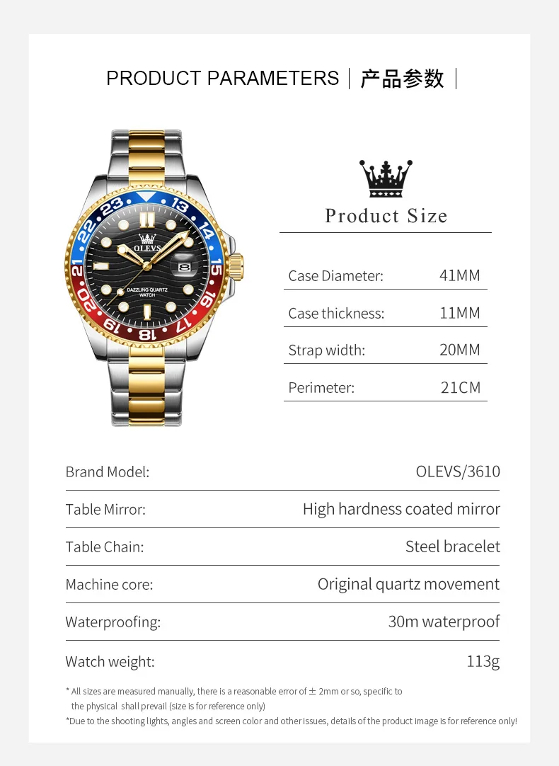 Gift-ready packaging for OLEVS diving watch