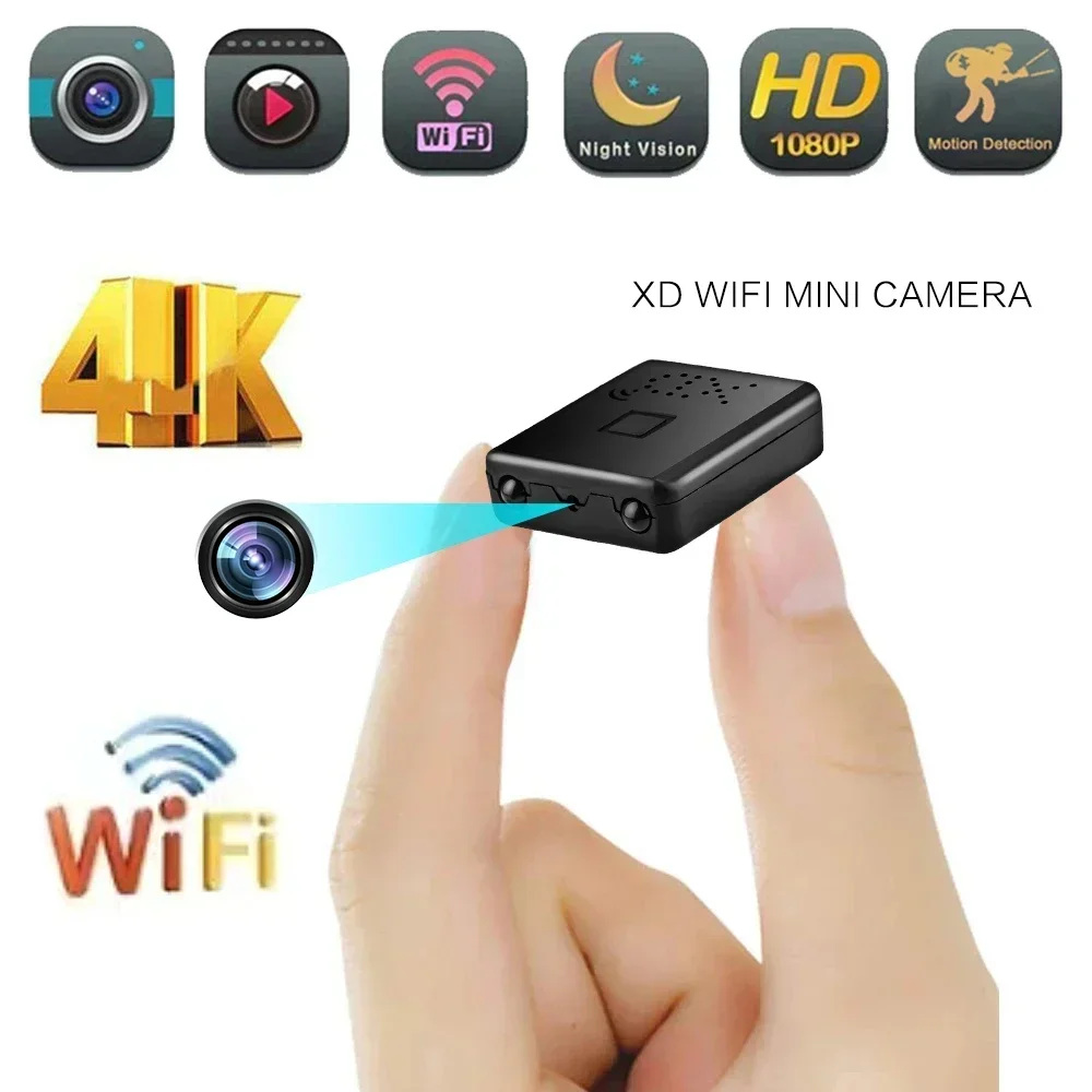 Homefurnishmall 4K Thumb Action Camera, per Mini WiFi Action Camera con 1.47 Pollice LCD, Montaggio, Per Vlog, Viaggi, All'aperto (Bianco