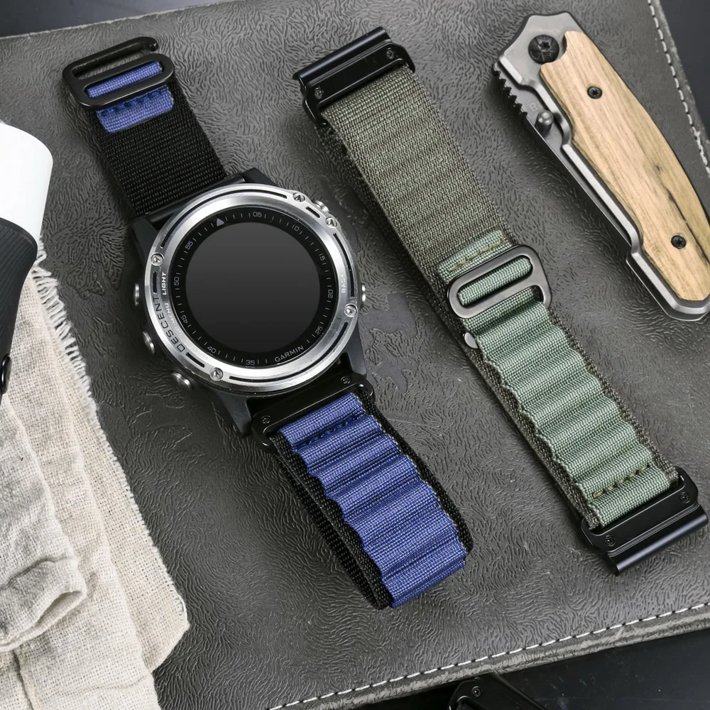 HEMSUT Watch Band For Garmin Fenix Nylon Quickfit 20 22 26mm Strap