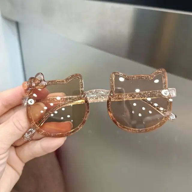 TAKARA TOMY Hello Kitty Summer New Children's Fine Flash Bow Light Anti-glare Outdoor Seaside Polarized Sunglasses for Girls 4
