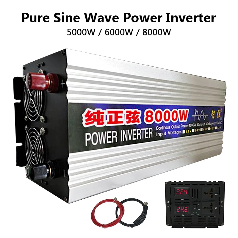 Inversor 12v 24v To Ac 110v 220v Onda Senoidal Onda Pura 8000w 3000w Pure  Sine Wave Inverter Power Bank Converter Solar Inverter - AliExpress