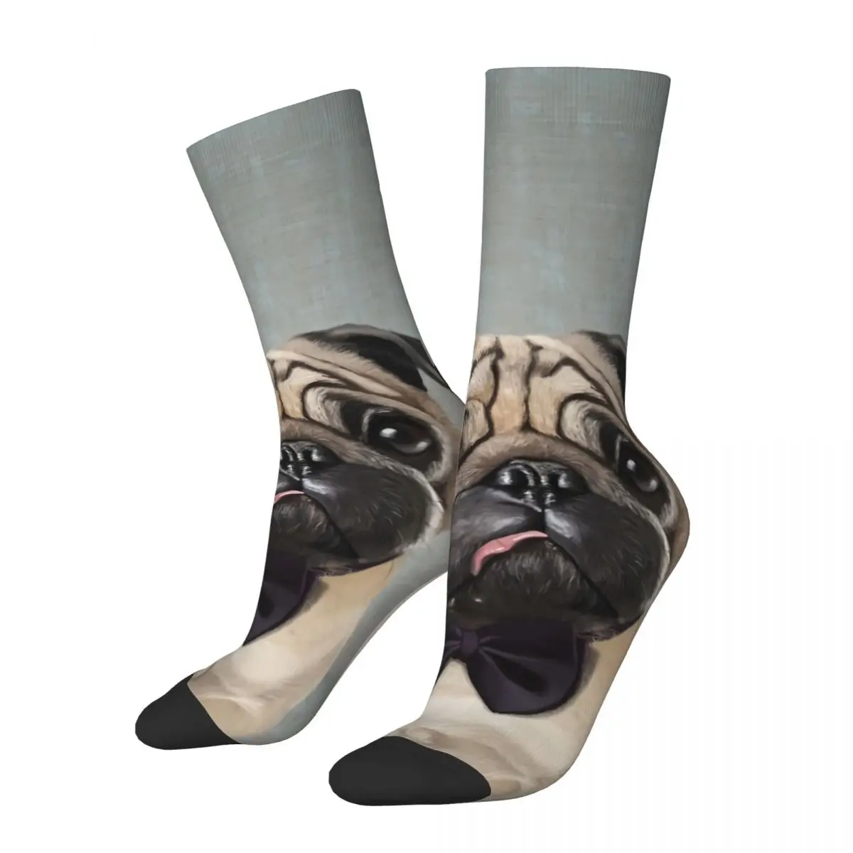 

Funny Crazy Sock for Men Mr Pug Hip Hop Harajuku Happy Quality Seamless Pattern Printed Boys Crew Sock Casual Gift