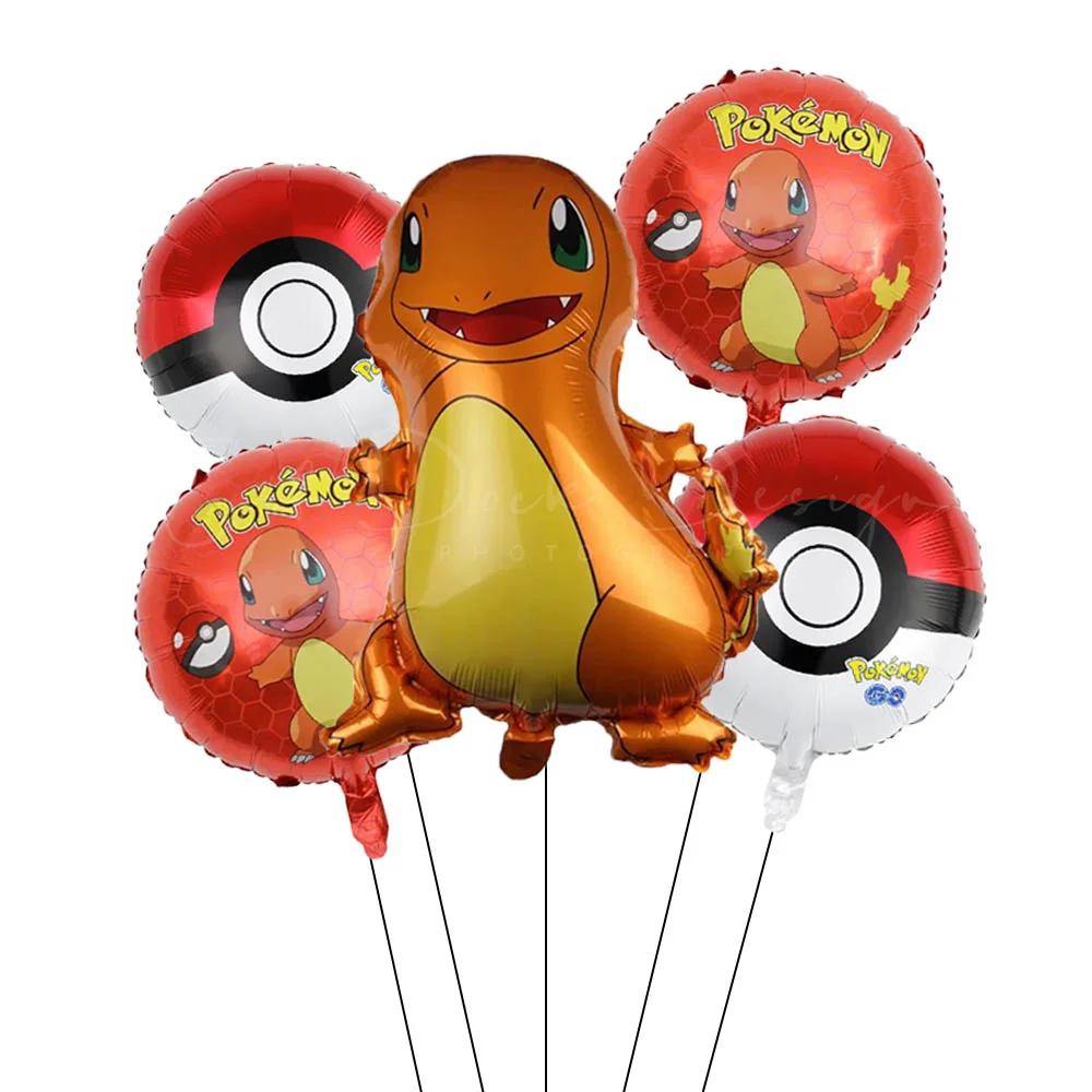 1Set Cartoon Party Ballon springen Pikachu Little Fire Dragon Jenny Schildkröte Folienballon Kinder Geburtstag Party Dekoration Geschenke – Detail 2
