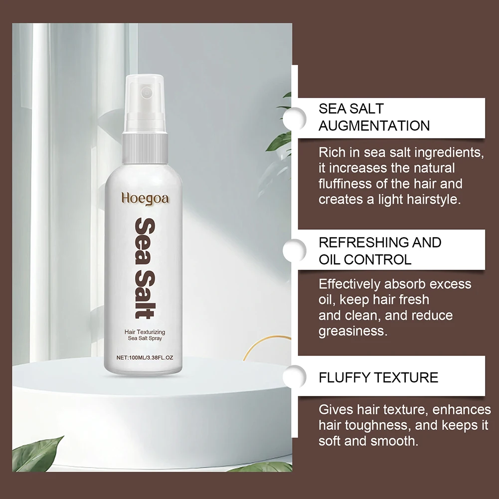 100ML Sea Salt Spray Texturizing Salt Spray Enhances Natural Texture Hair Styling Agent Thickening for Hair Style