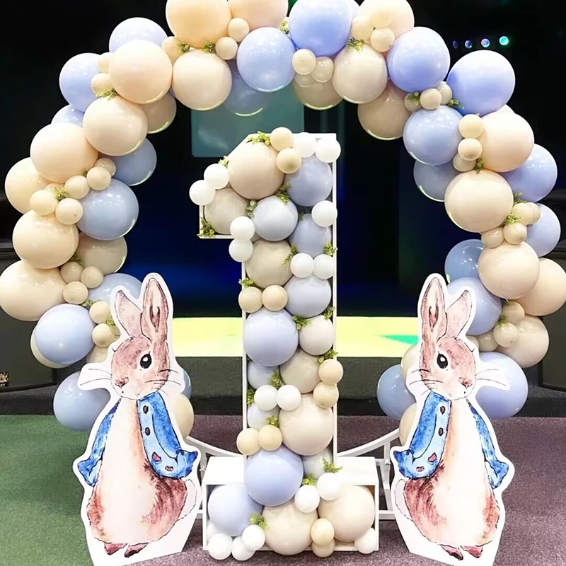 Rabbit Cutouts Party Prop Decoration Baby Shower Elephant Decor Blue Bunny Cut Out Kids First Birthday Party Backdrop