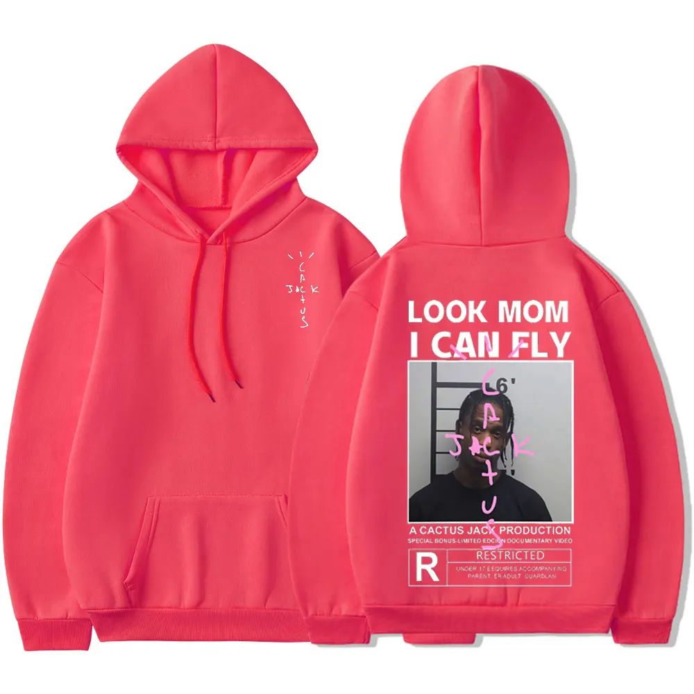 Cactus Jack Logo Print Hoodie Men Women LOOK MOM I CAN FLY Travis Scott Pullover Unisex Fashion Hip Hop Sweatshirts Streetwear 6