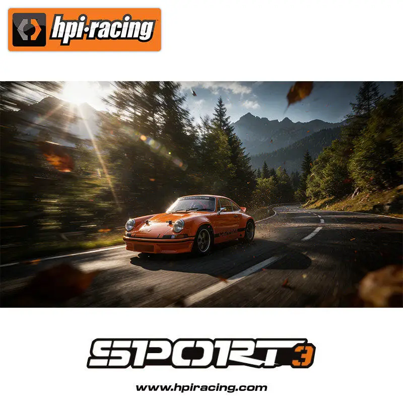 HPI 1/10 스케일 스포츠 3 전기 RC 드리프트 모터홈 4WD 시뮬레이션 1973 카레라 브러시드 브러시리스 RTR 버전 성인용 모델 장난감