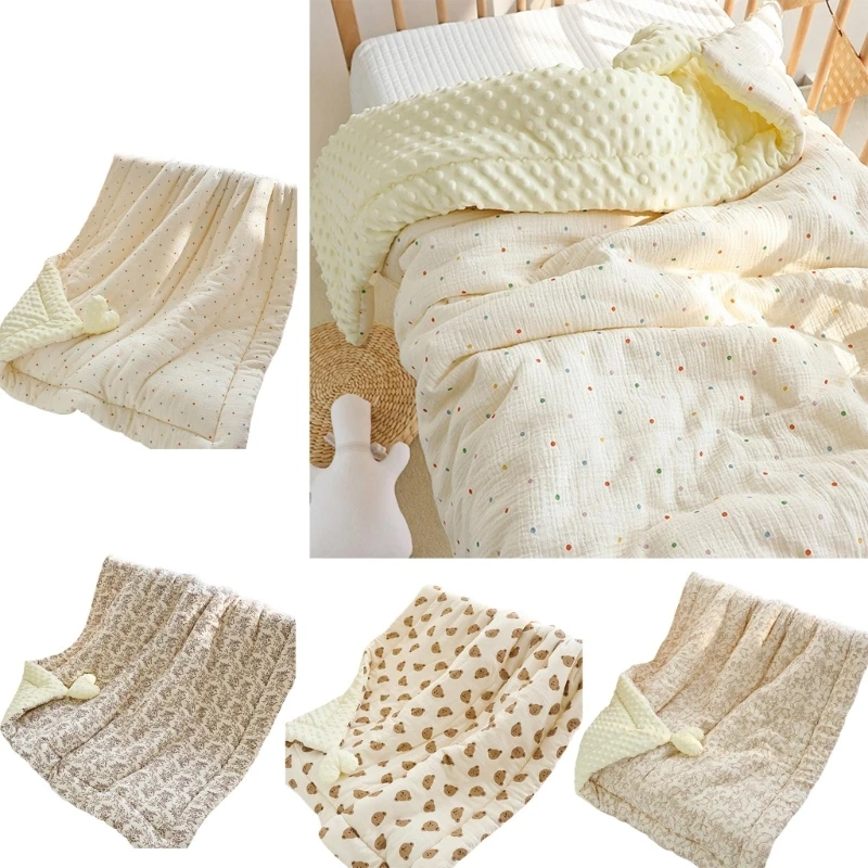 Multifunction Baby Blanket Unisex Baby Blanket Comforting with Dotted Lining Large for Indoor & Outdoor Use
