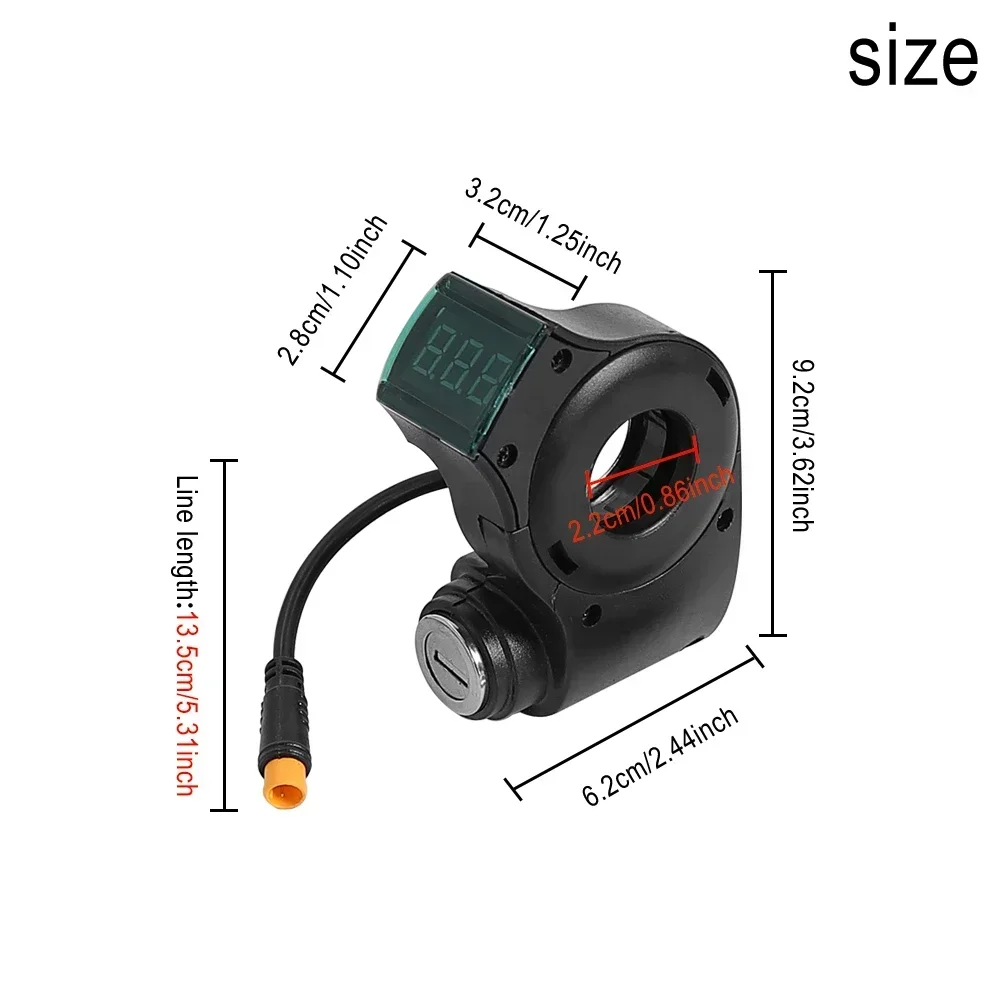 3-Pin Zündschloss mit Daumengashebel für KUGOO M4 und XiaoMi M365 Elektroroller, Voltmeter mit Digitaler Spannungsanzeige und Schalter – Detail 14