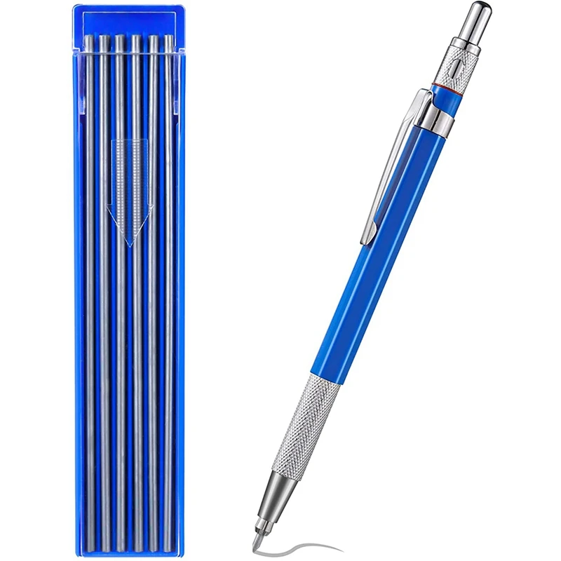 

3X Mechanical Pencils Metal Marker With Builtin Sharpener For Pipe Fitter Welder Steel Construction Fabrication